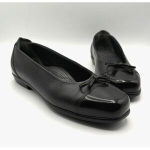 SAS Coco Flats Women's Size 7 Black Leather & Patent Toe Ballet Comfort Shoe